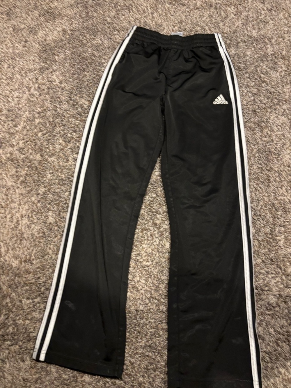 adidas Black Joggers with White Triple Stripes - Kids